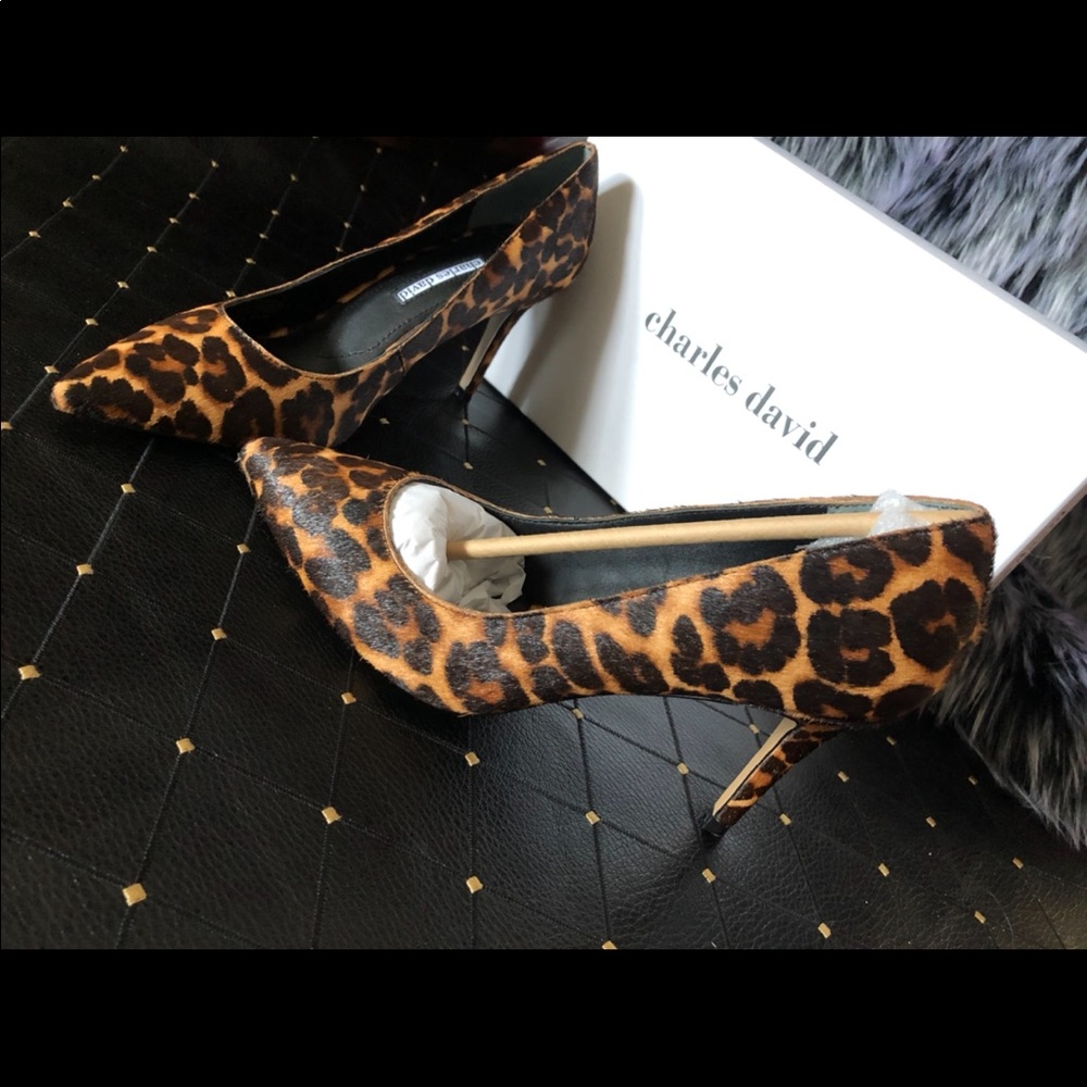 Charles David Leopard Print Heels